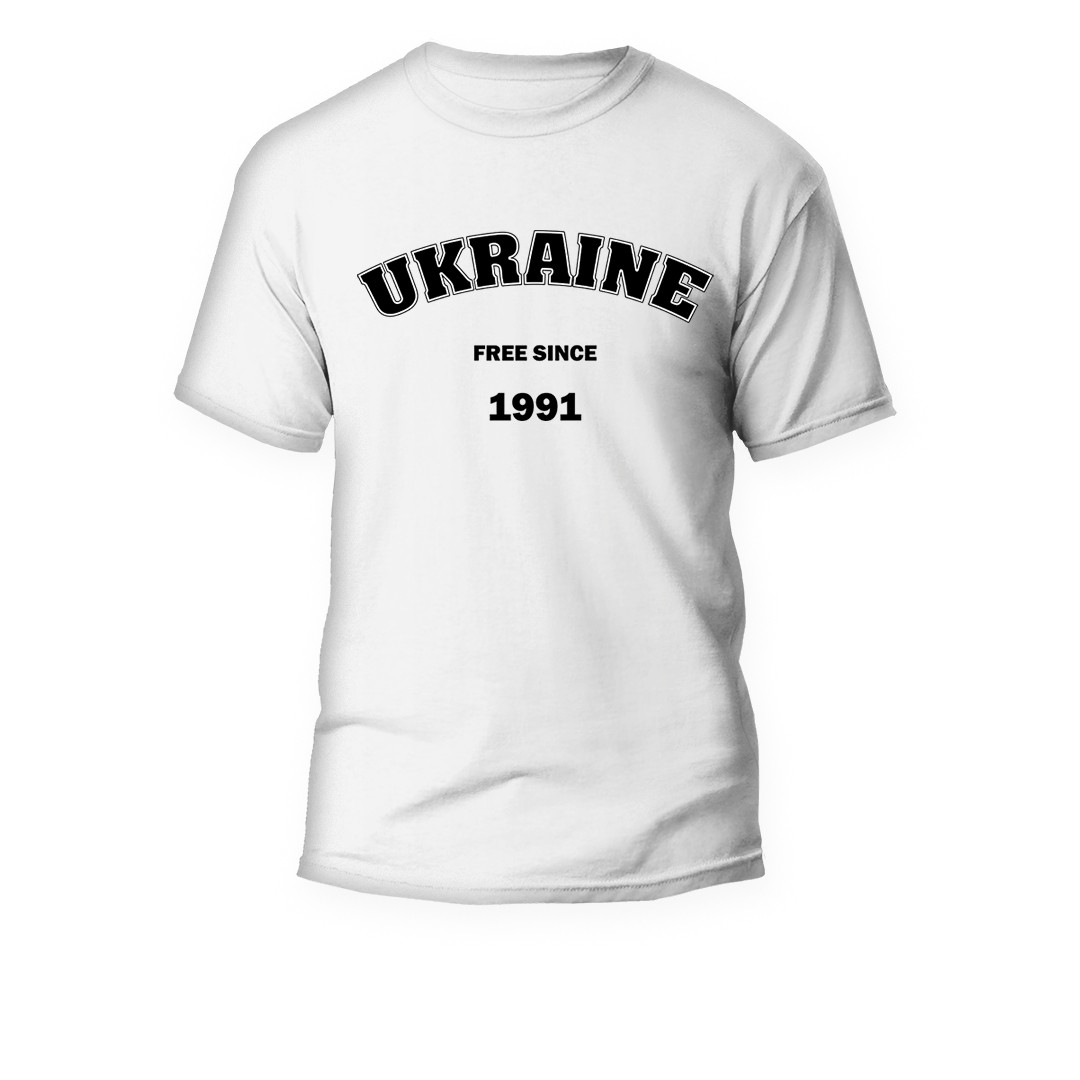 Футболка з принтом ''UKRAINE free since 1991'', ПРЕМІУМ