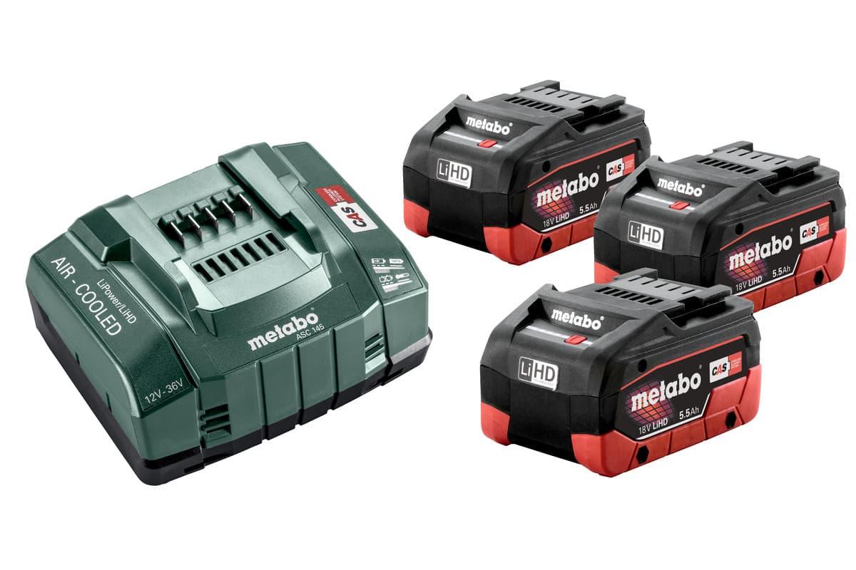Комплект акумуляторних батарей Metabo 3*5.5 А·год 18 В LiHD (Безкоштовна доставка)