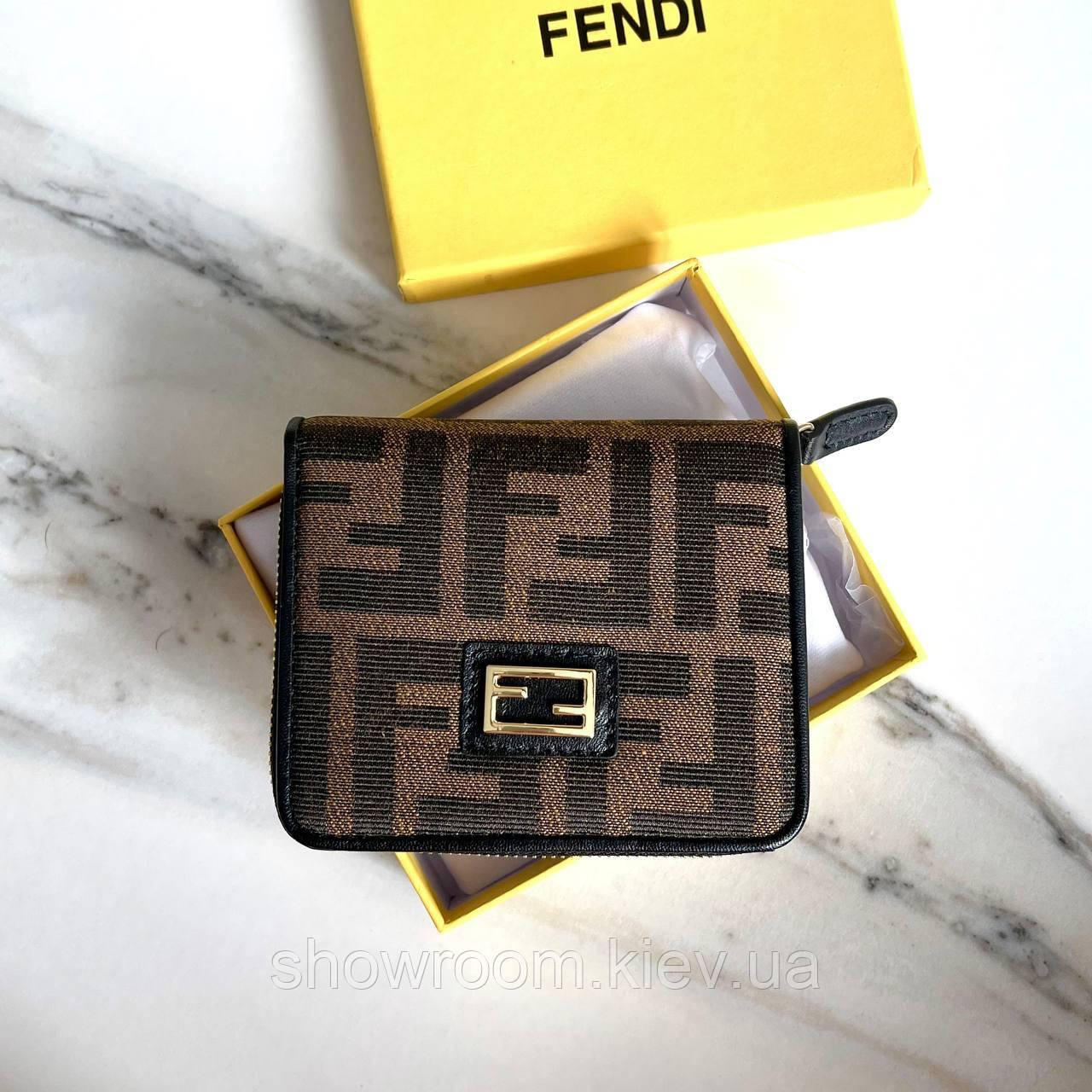 Жіночий маленький гаманець-візитниця Fendi (6104) Lux
