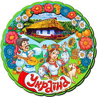 Магніт деревяний "Віночок. Україна", слойка, фото 2