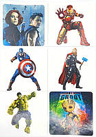 Наліпки Супергерої 6 штук формат А4