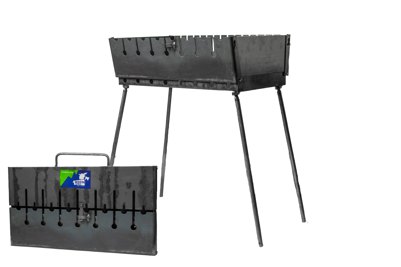 Мангал валіза з ручкою переносної складної барбекю на 8 шампурів "WoodSteel" 54*43*29 см. - фото 1 - id-p1590807711