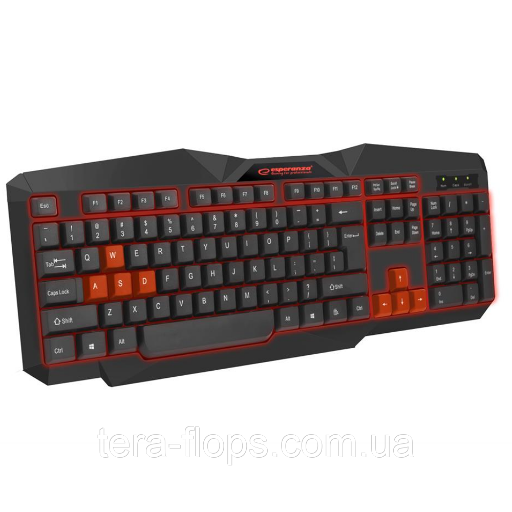 Клавіатура Esperanza Keyboard EGK201 Red USB LED (M)