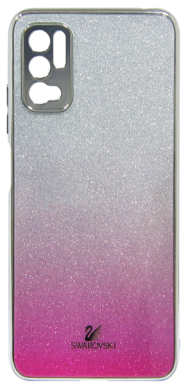 Накладка Xiaomi Redmi Note 10 5G/POCO M3 Pro Glitter Glass Pink/Silver