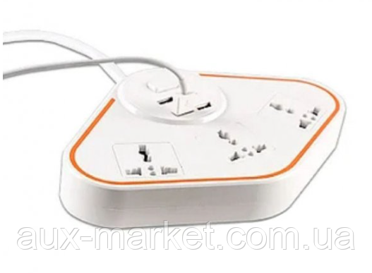 Мережевий фільтр BKL-07 /3x220V + 4xUSB 3.4A/ білий