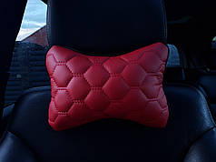 Подушка на підголівник, ЕКОШКІРА, колір червоний