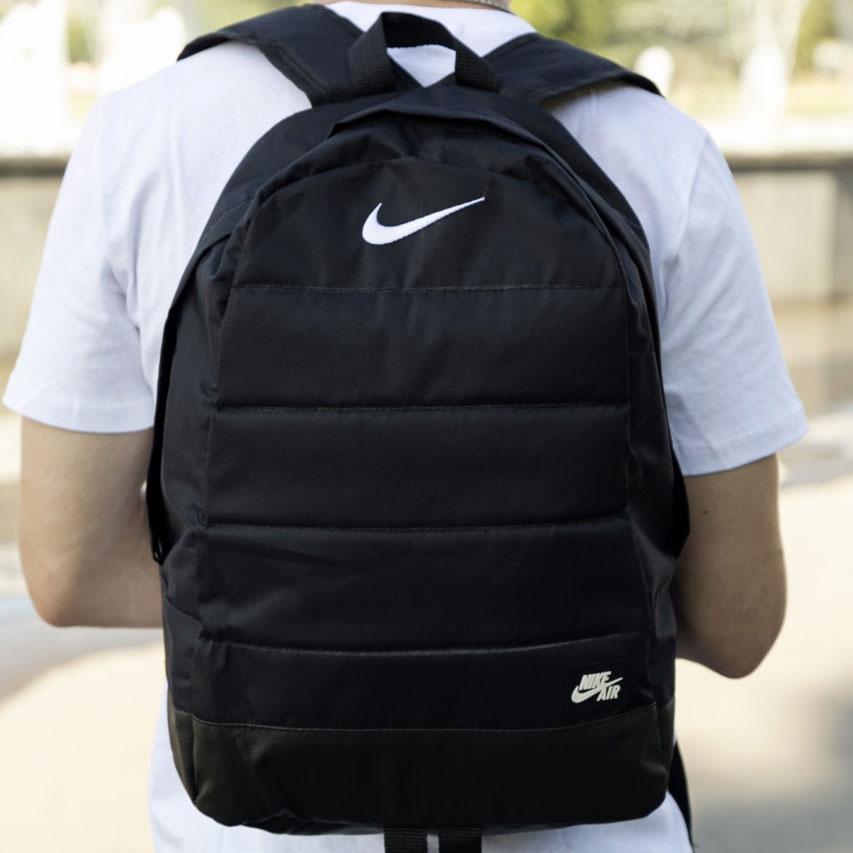 Чоловічий рюкзак чорний МАТРАС NIKE з лого з тканини
