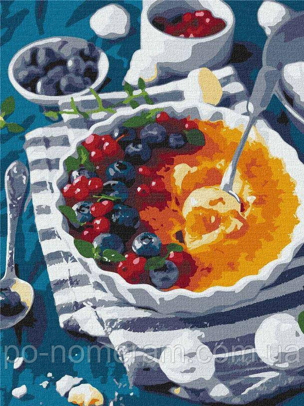 Акційна Малювання по номерам Ідейка Чорничне крем-брюле (KHO5615) 30 х 40 см, фото 1