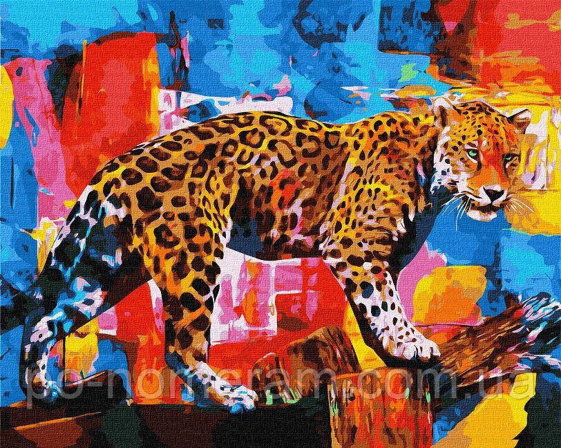 Акційна Картина за номерами Ідейка Яскравий леопард (KHO4338) 40 х 50 см, фото 1
