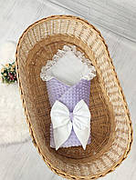 Детский универсальный конверт плед на выписку, одеяло в коляску, размер 80-80 см, фиолетовый