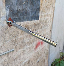 Овальна флейта кронштейн настінна хром 12 гачків пряма на стіну для одягу