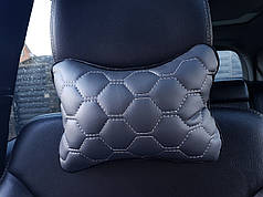 Подушка на підголівник, ЕКОШКІРА, колір темно-сірий