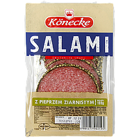 Ковбаса нарізка салямі з перцем зернистим Конецьке Konecke salami z pieprzem ziarnistym 100g 10шт/ящ (Код: