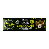 Шоколад чорний з фундуком (без цукру) Торрас Torras stevia dark hazelnuts 300g 15шт/ящ (Код: 00-00005478)