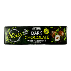 Шоколад чорний з фундуком (без цукру) Торрас Torras stevia dark hazelnuts 300g 15шт/ящ (Код: 00-00005478)