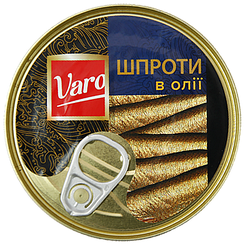 Шпроти в олії Варо Varo 112/160g 36шт/ящ (Код: 00-00010181)