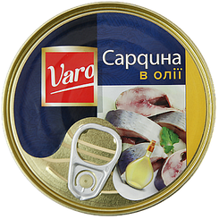 Сардини в олії Варо Varo 168/240g 48шт/ящ (Код: 00-00010182)