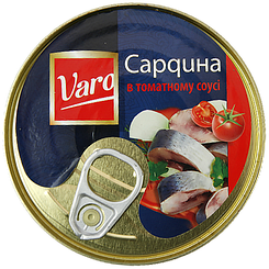 Сардини в томатному соусі Варо Varo 144/240g 48шт/ящ (Код: 00-00010183)