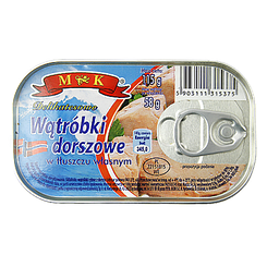 Печінка тріски натуральна МК МК watrobki dorszowe 115g 24шт/ящ (Код: 00-00005827)