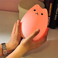 Детский ночник Kitty Silicone Lamp, LED лампа, светильник силиконовый кошечка