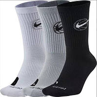 Носки баскетбольные Nike Everyday Crew Basketball Socks 3 пары белые-серые-черные (DA2123-902)