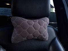 Подушка на підголівник, ЗАМША, колір темно-сірий