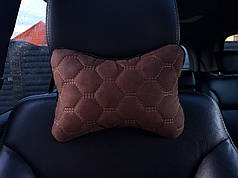 Подушка на підголівник, ЗАМША, колір коричневий