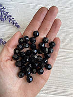 Намистини круглі " Кришталеві " 10 мм, чорні непрозорі 500 грамів