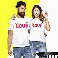 Парные футболки с принтом "Love Цветы" Push IT