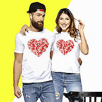 Парні футболки з принтом "Серце із сердець" Push IT