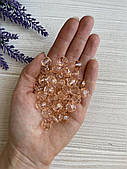 Бусини круглі " Кришталеві" 10 мм, персикові 500 грамів