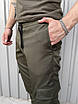 Штани карго чоловічі тактичні хакі завужені штани з накладними кишенями карго на манжеті, фото 3