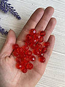 Бусини круглі " Кришталеві" 10 мм, червоні 500 грамів