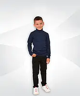 Водолазка детская однотонная для мальчика 01058 стрейч / начес