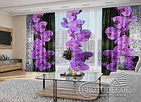 3D - Фото Шторы и тюль "3D Орхидеи и бамбук" - любой размер. Читаем описание!