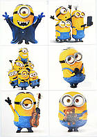 Наліпки Міньйони 6 штук формат А4