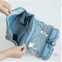 Косметичка/несесер дорожня розкладна підвісна Trevel Toiletry Pouch (сіра) 42*24*9 см, фото 5