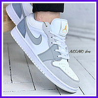 Кроссовки женские Nike air Jordan Retro 1 Low gray / кеды Найк аир Джордан Ретро 1 низкие серые