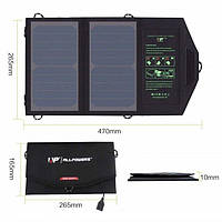 Сонячна панель для заряджання телефонів і павербанків Allpowers 10 W (AP-SP5V10W)