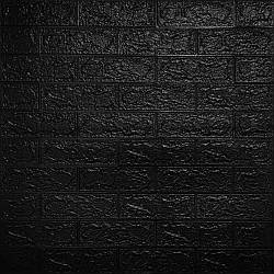 3Д-панель стінова Чорна цегла ПВХ самоклейка м'які панелі для стін декор 3D цегла 700x770x3мм (19-3мм)