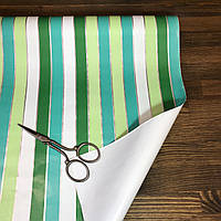 Бумага упаковочная для подарков и цветов Полосы: зеленое ассорти