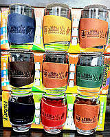 Рюмка в натуральной коже с надписью Віримо в ЗСУ