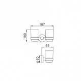 Подвійна склянка для щіток Frap F30108, нержавіюча сталь, фото 5