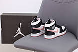 Жіночі кросівки Nike Air Jordan 1 Retro High White/Black/Pink, шкіряні кросівки найк аір джордан 1 ретро хай аїр, фото 8