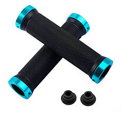 Гумові грипси West Biking 0804004 Black + Blue Велосипедні ручки