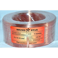 Кабель акустичний  2х0.16 100м прозрачный "Sound Star" CCA