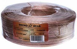 Кабель акустичний  2х0.50 100м прозрачный "Sound Star" CCA