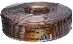 Кабель акустичний  2х1.0 100м прозрачный "Sound Star" CCA