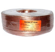 Кабель акустичний  2х2.0 100м прозрачный "Sound Star" CCA