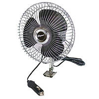 Вентилятор автомобільний 12V "8-дюймов"  "Elegant" 101 542 метал сетка, угол поворота 120*